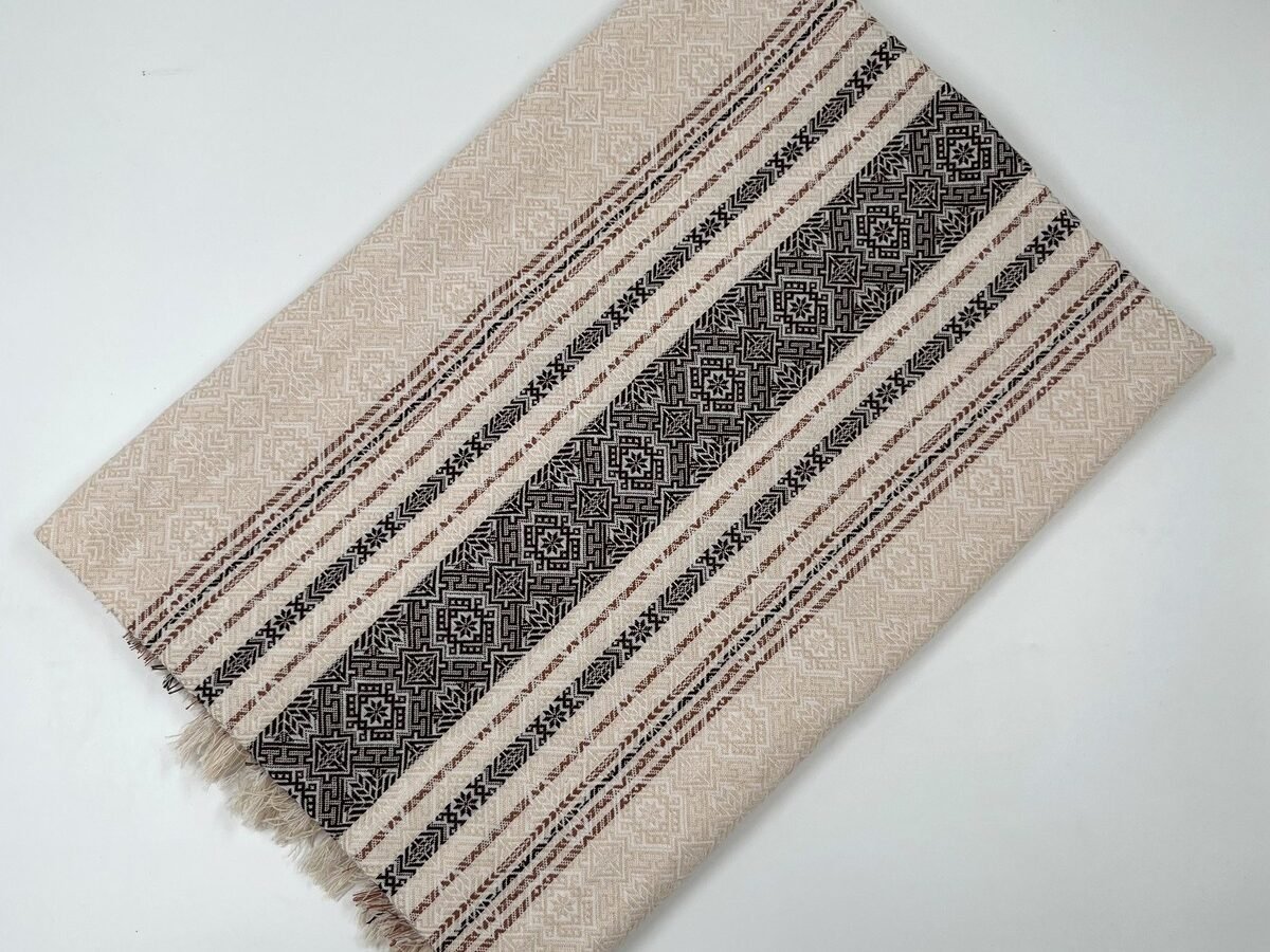 Brocade Stripe Scarf — Ivory